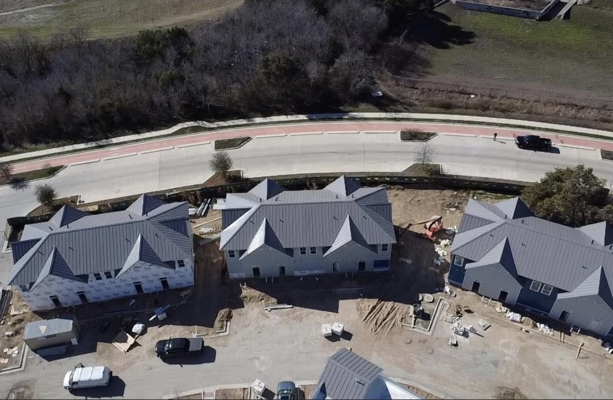 Multifamily standing seam metal roofing project in Central Texas